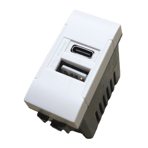 Presa USB + Tipo 'C' - Compatibile bTicino Living Light - 1 Modulo - TOT - Foto 1 di 2