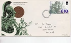GB - First Day Cover (C 1 ) 1993  Britannia - value  £10.00 - pmk. Darlington