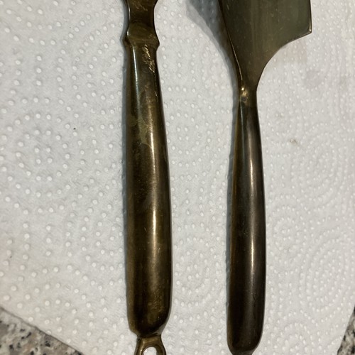 "Lote vintage de pala y tenedor de jardín de latón hecho en la India 10-11""" - Imagen 4 de 8