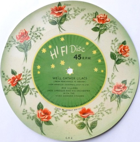 Iris Villiers We'll Gather Lilacs Flexi HiFi Disc GR2 EX/VG 1950 7 Zoll Flexidi - Bild 4 von 8