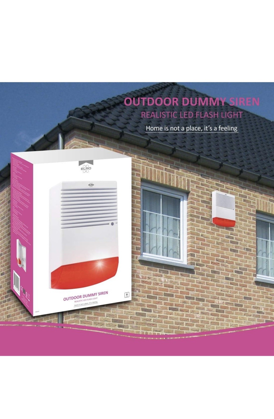 ELRO ADS1F Dummy alarm siren - dummy - with flashing LED light