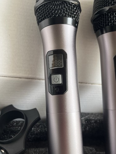 Wireless Microphone,Metal Dual Professional UHF Cordless Dynamic Mic Handheld - Picture 3 of 21