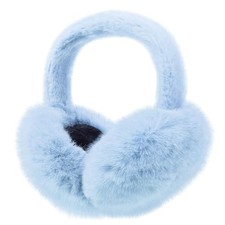 Women Winter Earmuffs Plush Ear Muffs Foldable Faux Fur Ear Warmers Light Blue