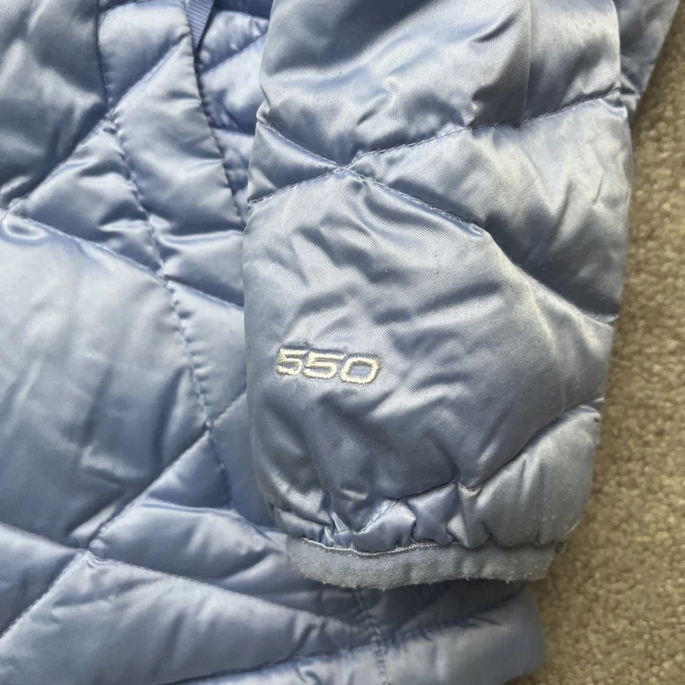 North Face 550 Down Puffer Jacket Girls Small 7-8 Purple Quilted Winter Warm - Image 2 of 4