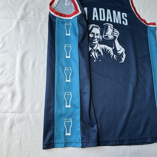 Sam Adams Jersey Mens Blue Logo #23 Basketball Size Large - Picture 9 of 12