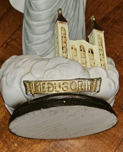 Unsere Liebe Frau Medjugore handgeschnitzte religiöse Holzstatue 11,5 Zoll ITALIEN Mariaverehrung - Bild 9 von 24