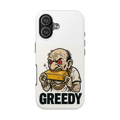 Greedy Character biting gold bar phone case | Tough Phone Case