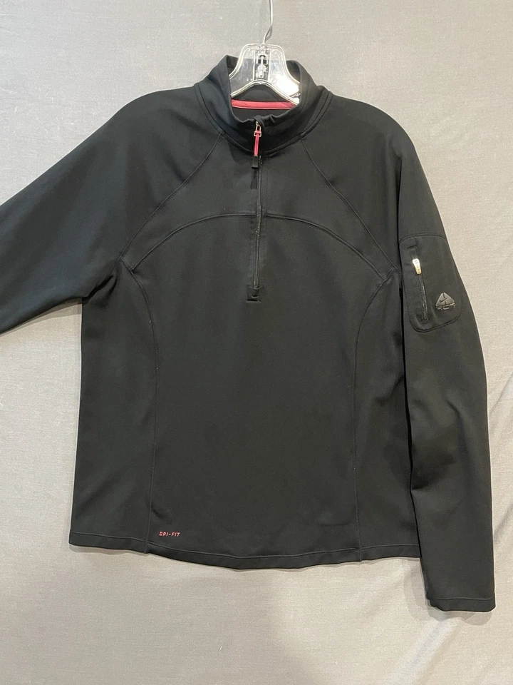 Nike 1/4 Cremallera Correr Pullover Mujer XL Negro ACG Dri-Fit Camisa Bolsillo Capa Media Foto 3 de 4