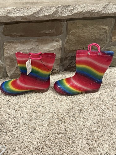 Kids Light-Up Rain Boots, Brand New, Waterproof with Easy-On Handles, Size 3 - Picture 4 of 5
