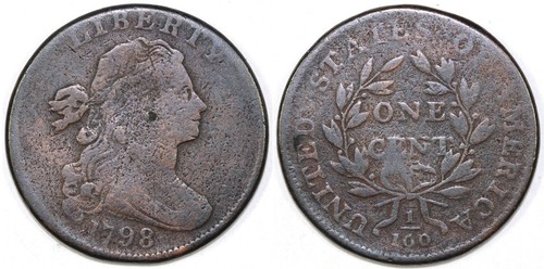 1798 1c Draped Bust Large Cent - Picture 3 of 3