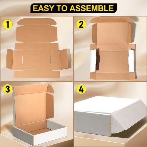 9x6x4 inches Shipping Boxes Set of 25, White Corrugated Cardboard Boxes Liter... - Foto 7 di 7
