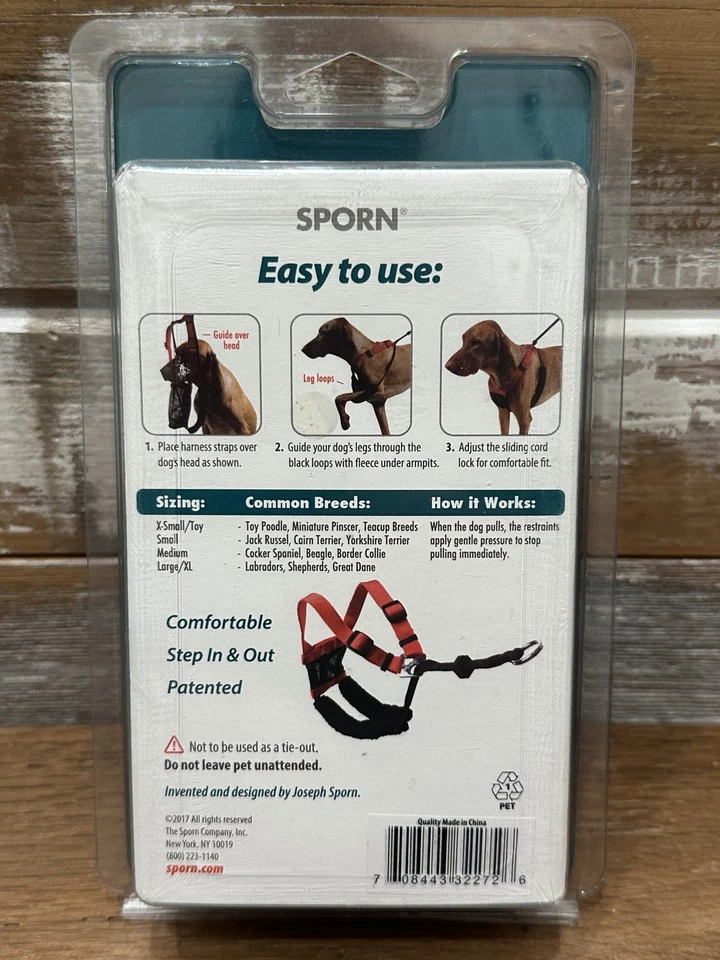 SPORN Dog Non-Pull Mesh Harness - Small-Neck 9-12 Inches Red new in package  - Image 2 of 2