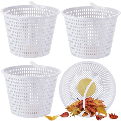 #ad #ad 4 Pack Swimming Pool Skimmer Replacement Basket with Handle Heavy Duty Skimme...