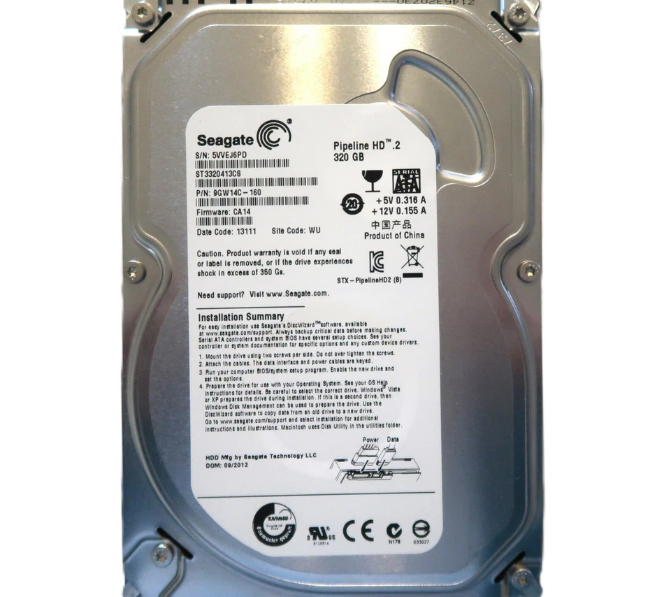 Seagate ST3320413CS 9GW14C-160 CA14 (5VV) WU China 320gb 3.5" Sata HDD 2012 - Image 4 of 4