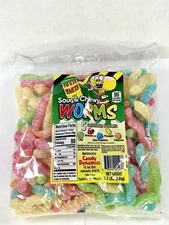 Sour And Chewy Worms TOXIC WASTE Assorted Bulk Gummy Candy 2.2lb Bag Candy