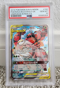 2019 Pheromosa & Buzzwole Gx Unbroken Bonds #192 PSA 10 Gem Mint Tag Team