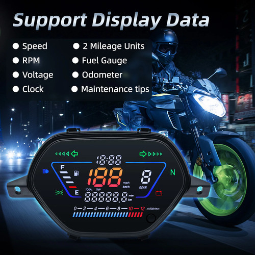 Universal Motorcycle Instruments Speedometer Odometer Meters For 1,2,4 Cylinder - Picture 14 of 23