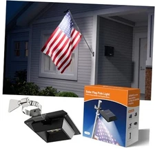 Solar Powered Flag Pole Lights Outdoor Waterproof 12 LED Top 1 Pack Cool White