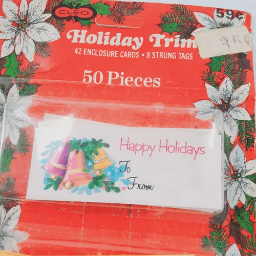 Vintage Christmas Gift Tags Holiday Trim by Cleo Wrap USA Made 50 Piece 603-4331 - Picture 5 of 10