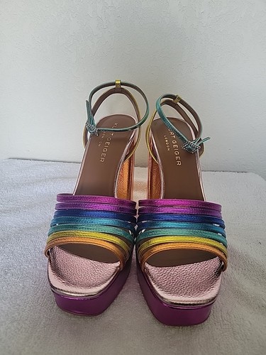 Kurt Geiger London Rainbow Pierra Platform Sandal Heel, Multi, Size 9.5 (NWOB) - Picture 1 of 5