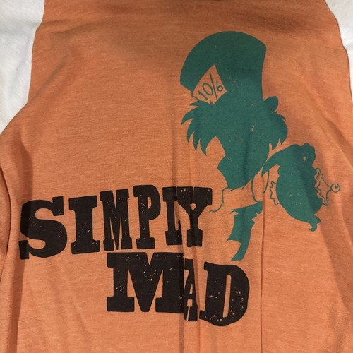 Alice In Wonderland Mad Hatter Disney Store baseball T Shirt Small - Picture 4 of 6
