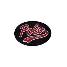 Polo Ralph Lauren Style 4" Oval Iron-On Embroidered Patch Emblem Red polo