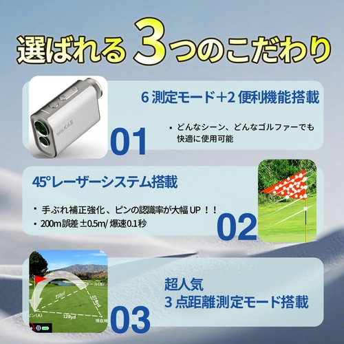 wakae golf Golf Rangefinder Golf Laser Rangefinder Small Mini 3-Point Distance M - Picture 2 of 8