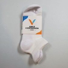 Viasox Easy Stretch Ankle Compression Socks White Women Size S - M NWT Bamboo
