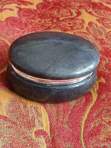 Alabaster Schmuckschatulle mit Scharnier echt handgeschnitzt italienisch - Bild 1 von 6