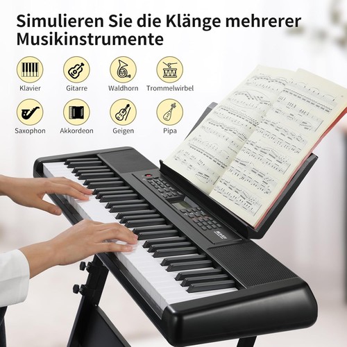 Digital 61 Tasten Keyboard E-Piano Klavier 300 Sounds Rhythmen Lern Funktion LCD - Bild 1 von 8