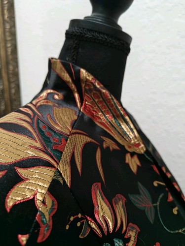 Soft Suroundings Dynasty Brocade Metallic Look on Black Dressy Jacket Blazer XL - Picture 4 of 10