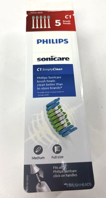 #ad #ad 5 Pack Philips Sonicare C1 Simply Clean Replacement Toothbrush Heads HX6015 03 $17.99