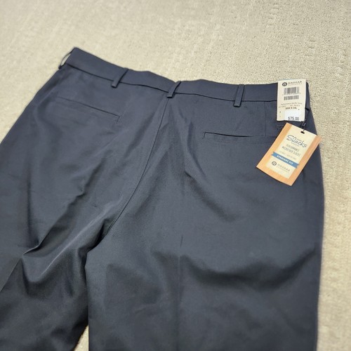 Haggar Pants Men 36x34 NEW Performance Microfiber Slacks Straight Black QuickDry - Picture 8 of 14