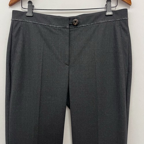 Brunello Cucinelli Hose gerades Bein neu mit Etikett $ 795 anthrazitfarbener Silberfaden an Taille 8 - Bild 2 von 12