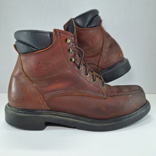 Vintage Red Wing Shoes SuperSole 202 Brown Leather Work Boots Men's Size 9D