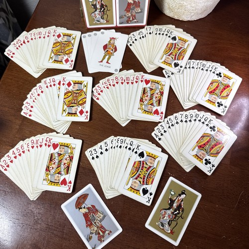 VINTAGE Double Deck Asian Playing Cards By Fournier Vitoria In Spain Kimono Lady - Picture 2 of 12