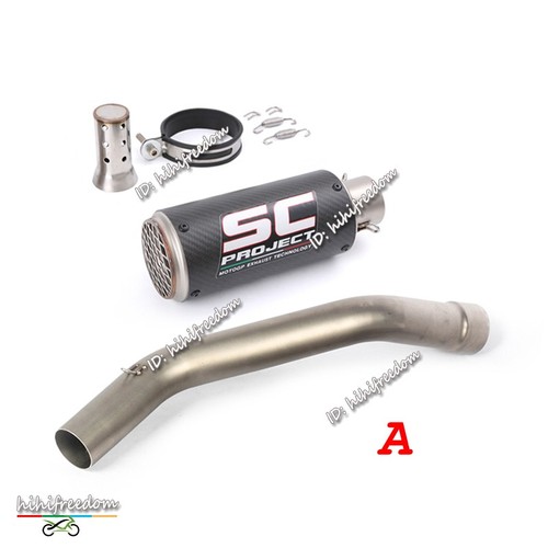 Sistema de escape tubo medio + silenciador de carbono para Kawasaki Ninja ZX6R ZX636 2009-2023 - Imagen 4 de 15