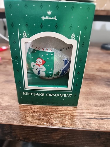 Vintage Hallmark From Our Home To Yours Christmas Ornament 1988 Glass Sparkling - Picture 2 of 7