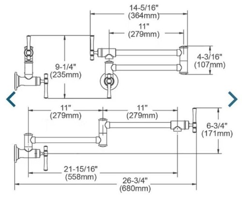 Elkay LKEC2091CR Explore Wall Mount Pot filler w/ Lever Handle Chrome - Picture 3 of 12
