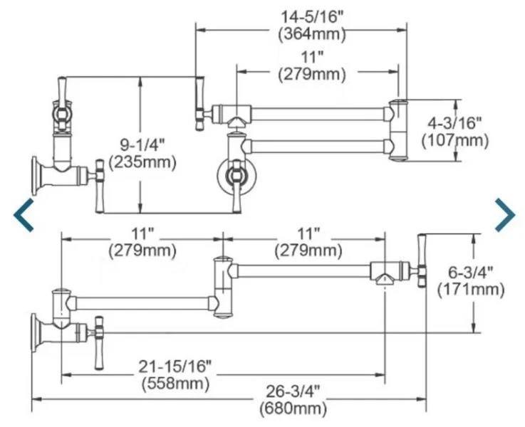 Elkay LKEC2091CR Explore Wall Mount Pot filler w/ Lever Handle Chrome - Image 3 of 4