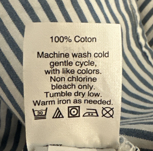 MADEWELL Courier Shirt Blue White Half-Sleeve Multi Directional Striped Sz XL - Bild 10 von 10