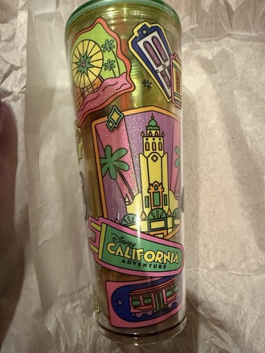 2025 Disney Starbucks CALIFORNIA ADVENTURE Travel Tumbler mit Strohhalm NEU - OHNE PINS