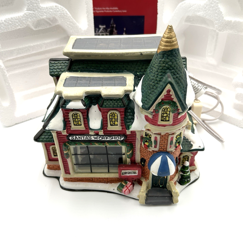 Vintage 90s Home Accents Holiday Canterbury Lane Santas Workshop Lighted Village - Picture 2 of 12