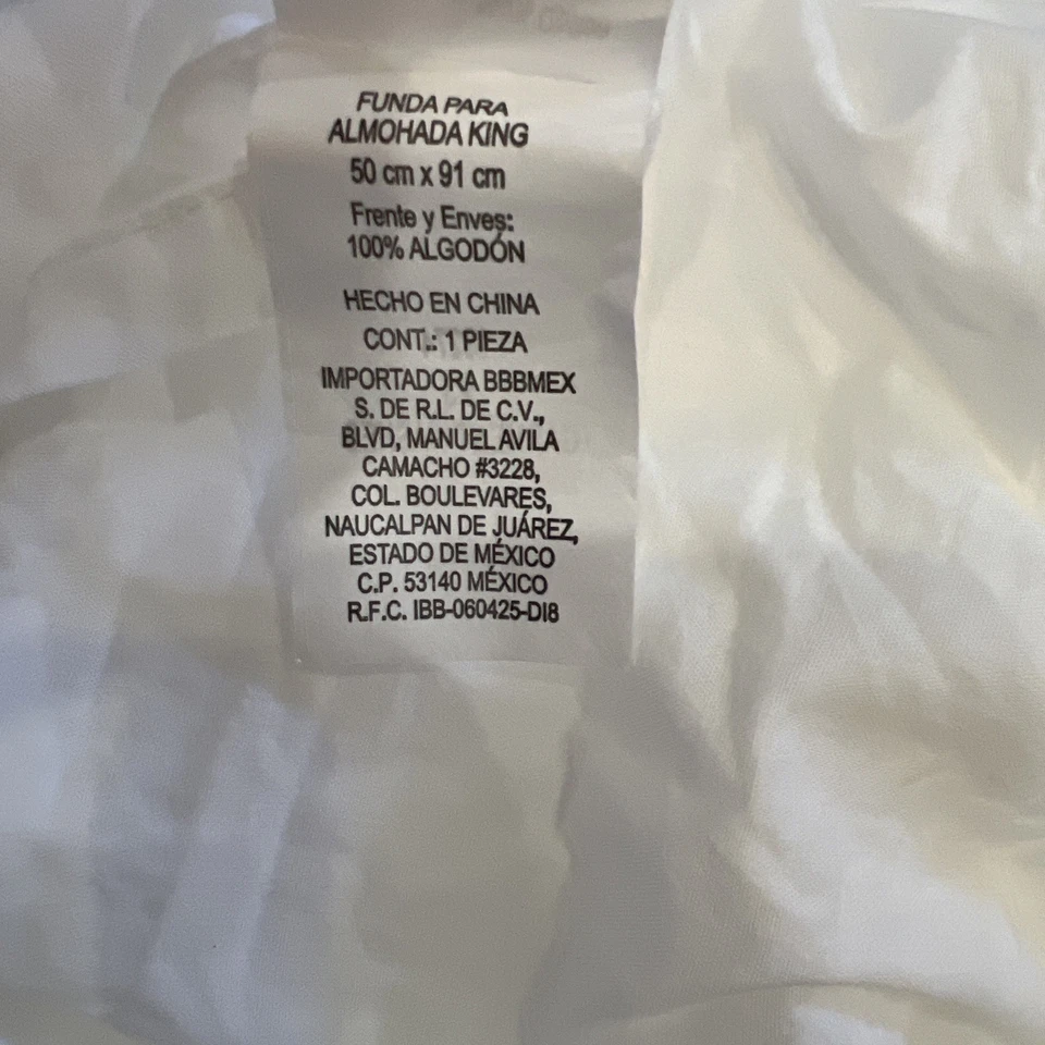 "2 fundas de almohada funda de almohada king 100 % algodón blanco vintage 20 x 36"" funda para" Foto 4 de 4