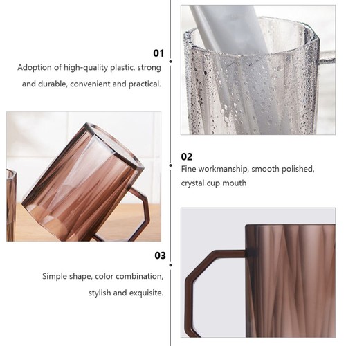 2 Pcs Plastic Tooth Cup Brushing Bathroom Accessory Toothbrush Storage - Bild 10 von 12