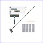 Versatile Window Squeegee with Extendable Stainless Steel Pole & Microfiber C...