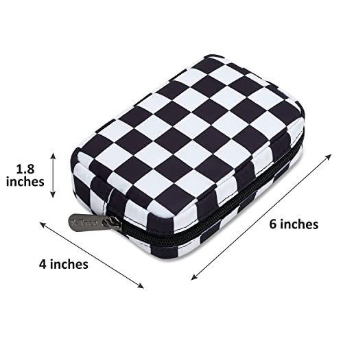  Süße kleine Kosmetiktasche, Kosmetik Kulturbeutel Hautpflege kariert 6" x 1,8" x 4" - Bild 3 von 7