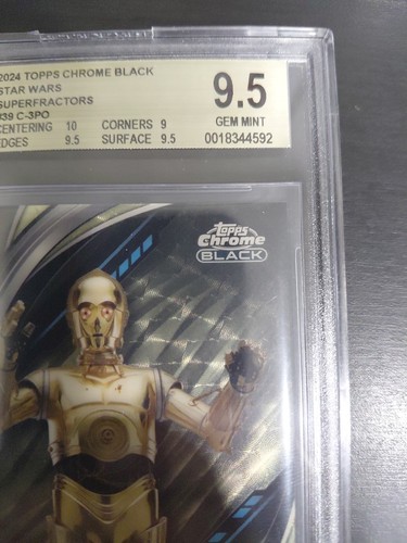 2024 Topps Chrome Black Star Wars C-3PO Superfractor Refractor 1/1 BGS 9.5 - Picture 4 of 12