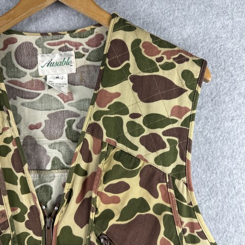 Vintage Ausable Men’s Camouflage Camo Game Bag Pocket Zip Up Hunting Vest (M) - Picture 3 of 19