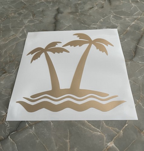 Palm Tree Beach Car Window Bumper Decal Sticker 5x5” Permanent Vinyl art decor - Bild 4 von 6